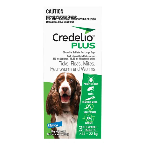 Credelio Plus - For Large Dogs 11 - 22 Kg Green