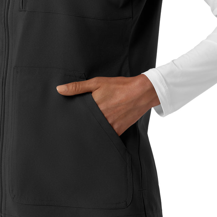 Force Cross-Flex Women's Lightweight Scrub Vest Black hemline detail