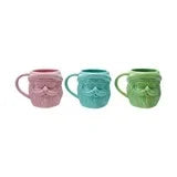 Stoneware Santa Head Shaped Mug Bright