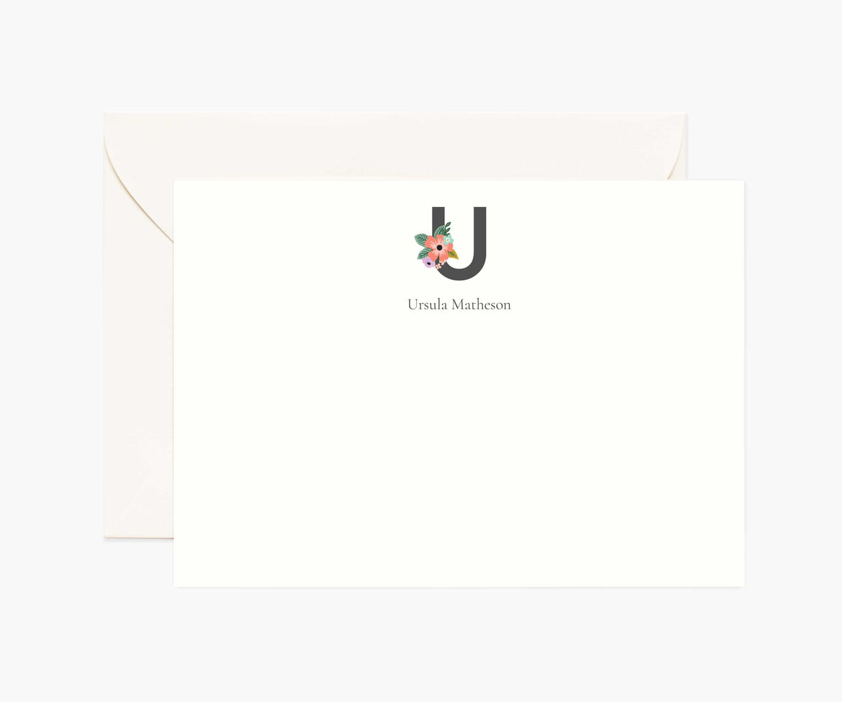 Monogram Personalized Stationery - U