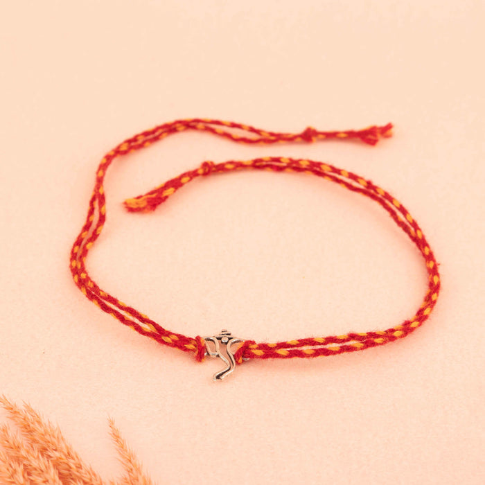 925 pure silver Ganesha motif rakhi, additional view