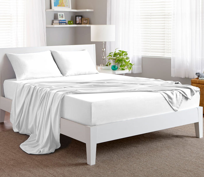 Soft Basic Sheet Set by Bedgear, white, in bedroom