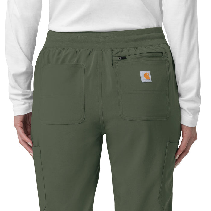 Force Cross-Flex Women's Cargo Jogger Scrub Pant Olive side detail 1