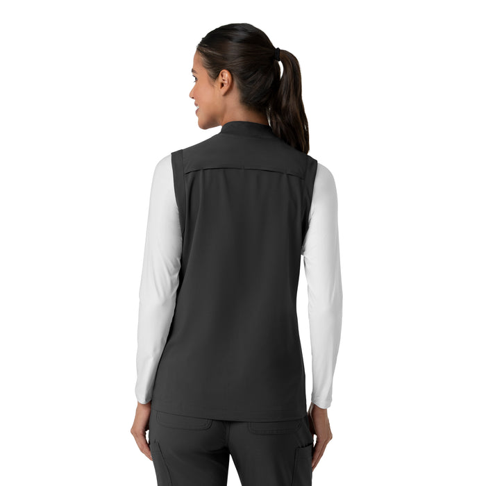 Force Cross-Flex Women's Lightweight Scrub Vest Black back view