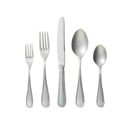 Countryman Stainless Steel Flatware — five-piece Countryman place setting; Farmhouse Pottery