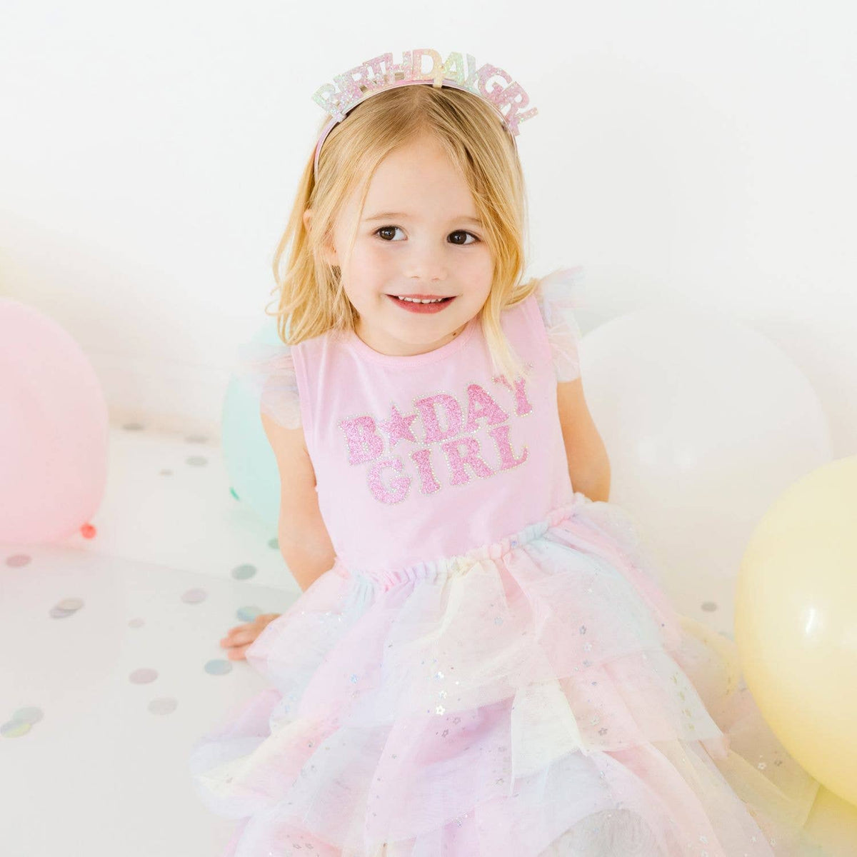 Birthday Girl Fairy Dust Short Sleeve Tutu Dress