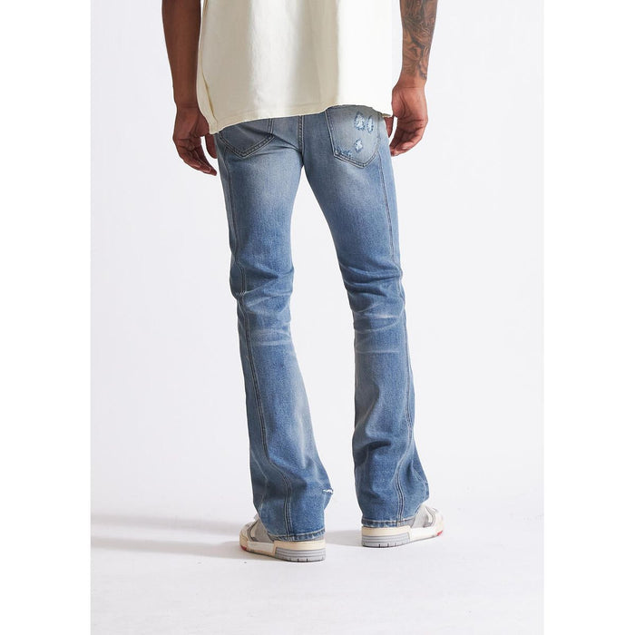 Embellish Chip Light Blue Denim Jeans (EMBHOL23-008) with distressed detailing and frayed hem