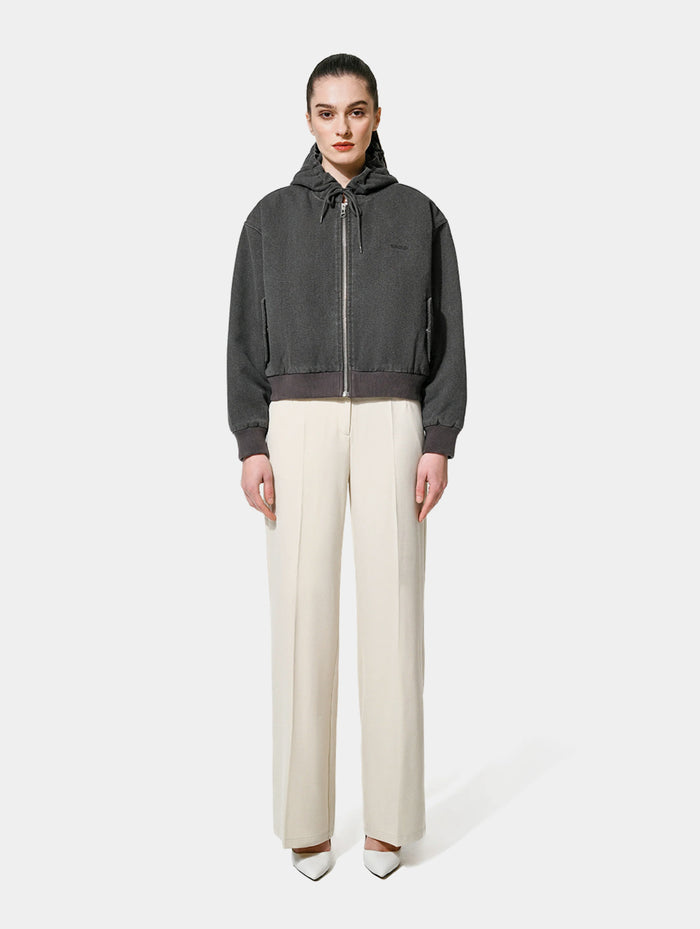 HODDED CANVAS JKT - DARK GREY