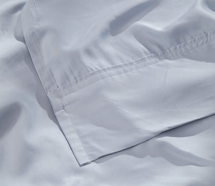 Iced Cooling Sheet Set by Hush Blankets, blue sheets close up