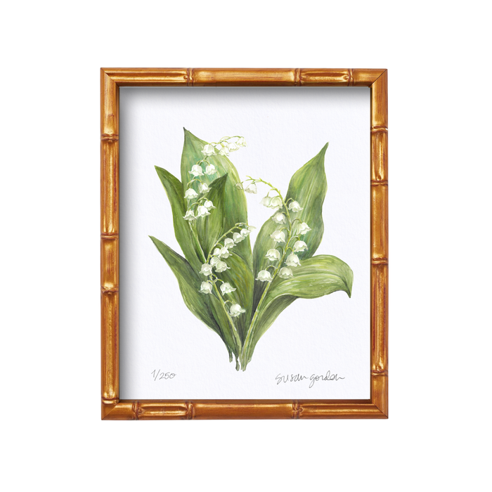 Lily of the Valley Archival Art Print — Lily of the Valley print in the Bamboo-style frame; Susan Gordon