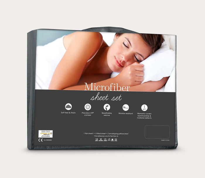 Microfiber Sheet Set by PureCare, packaging
