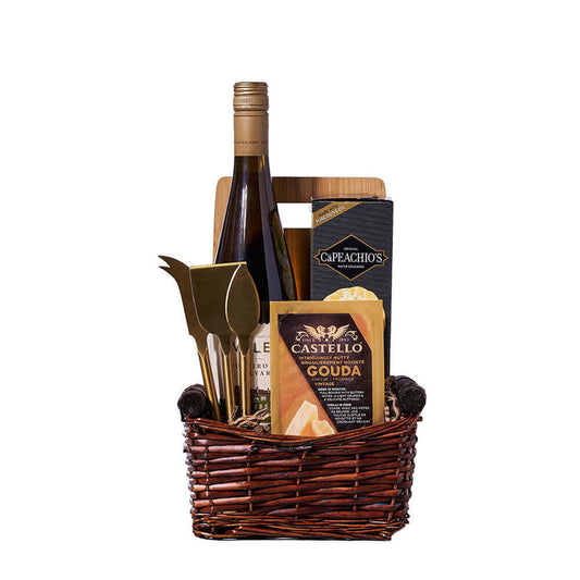 Quinta da Aveleda Vinho Verde Wine & Cheese Basket, wine gift, wine, gourmet gift, gourmet, cheeseboard gift, cheeseboard