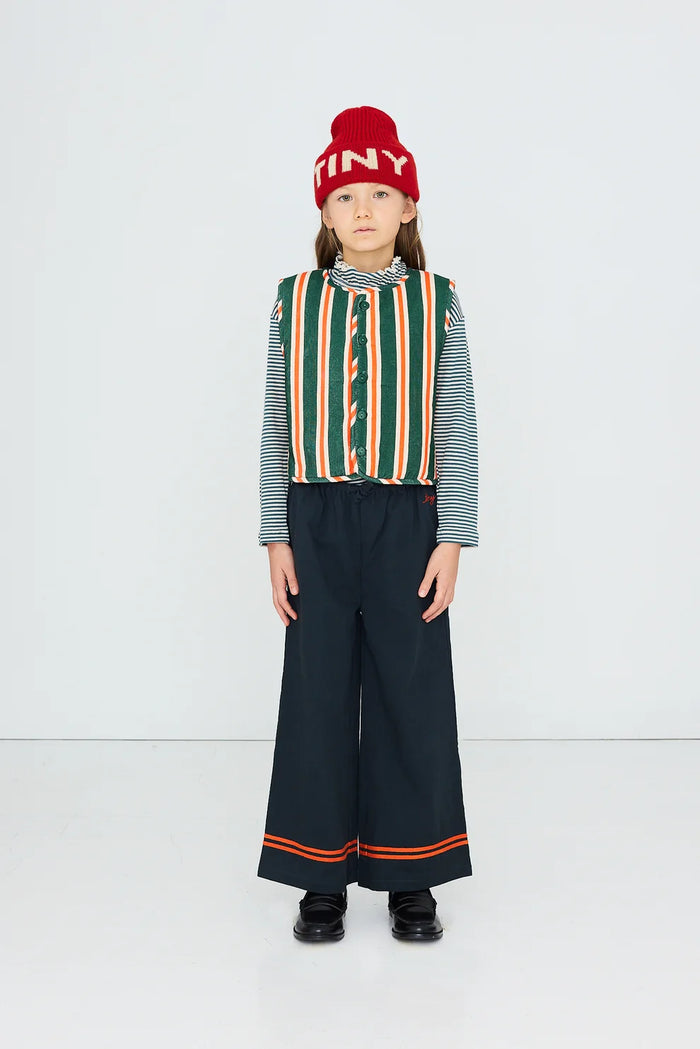 Red Stripes Woven Pant Ink Blue