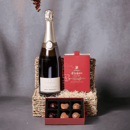 Sparkling Wine & Chocolate Gift Box from Monthly Sommelier USA - Wine Gift Basket - USA Delivery