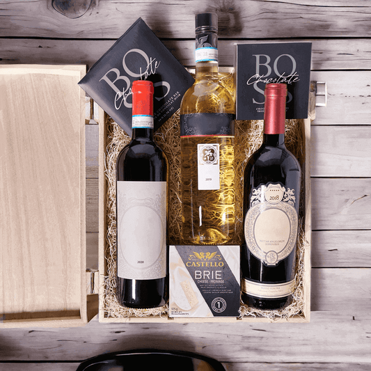 Vintage Wine, Chocolate, & Cheese from Monthly Sommelier USA - Wine Gift - USA Delivery