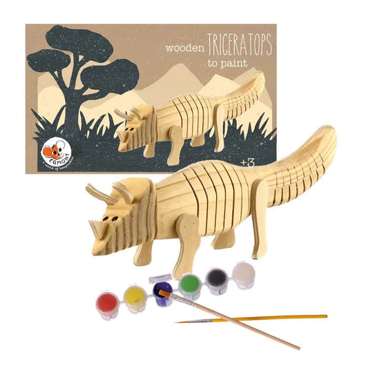 Wooden Triceratops To Paint